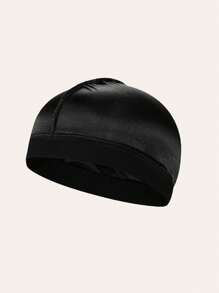 3Pcs/1pc Men's Breathable Satin Turban Wave Cap - Elastic Running Fitness Headwear, Adjustable Stretchy Design Sport Hat