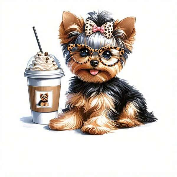 1pc/2pcs/3pcs Coffee Dog Heat Transfer Stickers - Vinyl Ironing Patches For DIY Pet Lovers' Apparel, Vibrant & Durable Clothing & Accessory Decals, Dog Stickers, Personalized Animal Designs, Glossy Finish Decals
