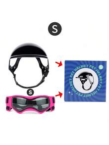 Pet Helmet And UV Protection Goggles Set - Anti-Wind Pet Hat And Pet Sunglasses Combo, Dog Cat Motorcycle Outdoor Helmet Hat Glasses Accessories - Multicolor - View 13