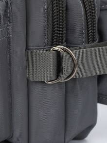 新款时尚小众设计多口袋斜挎包休闲轻便日常通勤大容量多层牛津布商务收银钱包简约百搭户外运动跑步骑行腰包度假旅行便携胸包