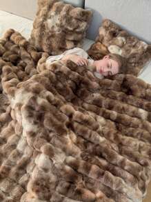 1 件奢华扎染仿兔毛毯 - 柔软、温暖、舒适、多用途、适合所有季节 - 非常适合卧室、客房、客厅、宿舍、汽车、沙发、旅行和户外活动