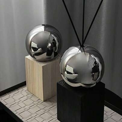 1 套优雅的不锈钢球形扩散器 - 无灯、无味，非常适合家庭和酒店装饰、室内、美学中心装饰|极简主义设计|反射表面