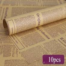 10 Sheets Vintage Nostalgic English Newspaper Kraft Paper, English Newspaper, Gift Bouquet Wrapping Paper - Multicolor - View 13
