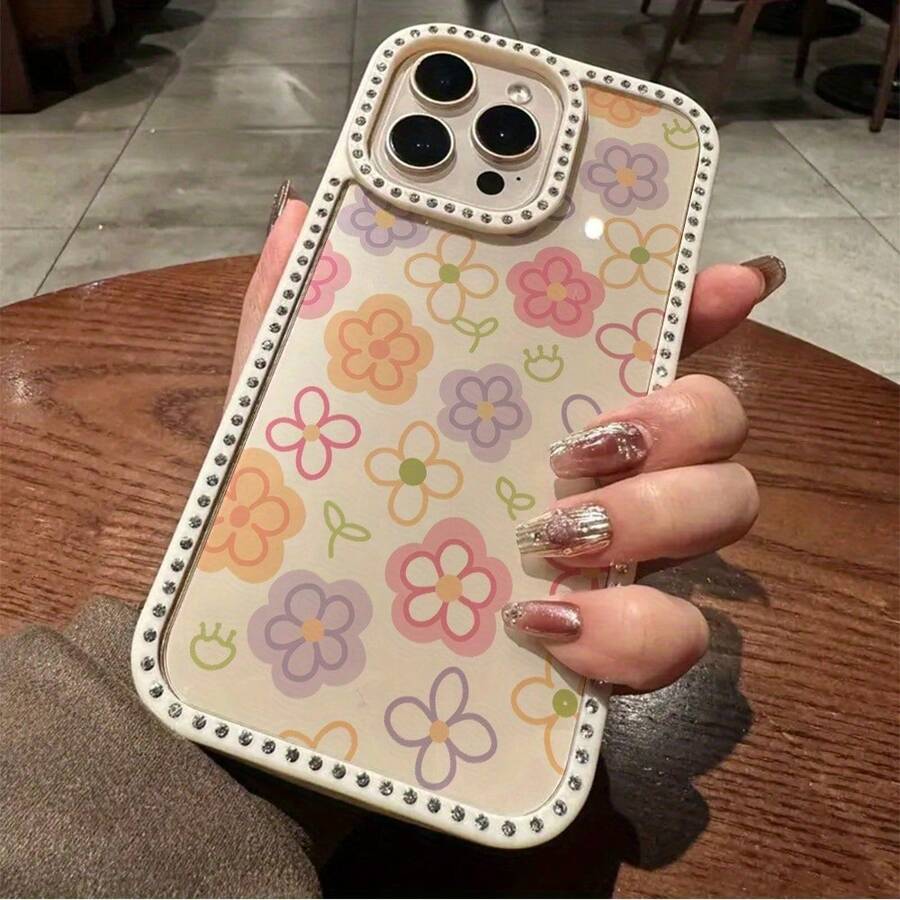 Funda para teléfono 1PC Teléfono Bling de Doble Cara, Parte Trasera Dura Suave a Prueba de Golpes, Multicapa, TPU + PC, Compatible con 16/15/14/13/12/11 Pro/Plus - Blanco - Ver 1