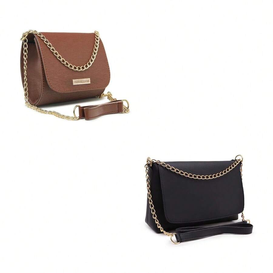 TWO-PIECE KIT: WOMEN'S COLOR SHOULDER BAG AND CROSSBODY BAG