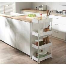 Estante Organizador con Ruedas Multiusos Ruedas Anaquel Baños Cocina, con 4 GANCHOS, Estante Móvil con Ruedas y Diseño Rectangular– Disponible en 2, 3 y 4 Pisos, Solo Modelos de 3 y 4 Niveles con Ruedas Móviles Ideal para Espacios Reducidos - Estante Organizador Multifuncional Rectangular con Ruedas – Configuraciones de 2, 3 y 4 Pisos para Almacenamiento Inteligente - Blanco - Ver 2