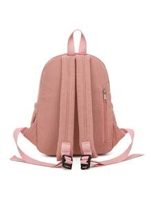 Lightweight Compact Mini Corduroy Solid Color Backpack, Suitable For Teenagers, Boys And Girls, Work, Commuting, Back To School
