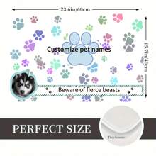 1 pièce Tapis d'alimentation pour animaux de compagnie personnalisé - Impression de photo et de nom, doux, anti-dérapant en boue de diatomées, absorbant l'eau, séchage rapide, imperméable et facile à nettoyer - Cadeau exclusif pour les amateurs de chiens et de chats, fournitures pour animaux de compagnie