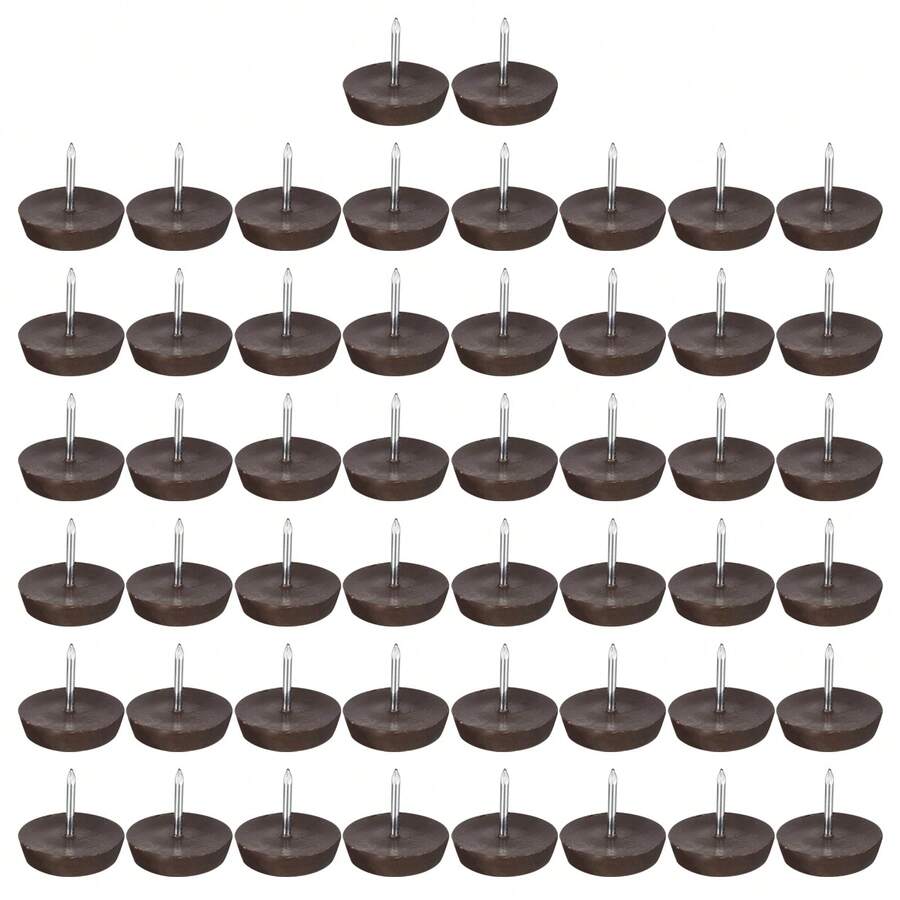 Plastic Nail-On Furniture Glides 100Pcs Table Chair Sofa Leg Floor Protectors For DIY Furniture Table Chair Sofa Couch - 棕色 - 查看 1