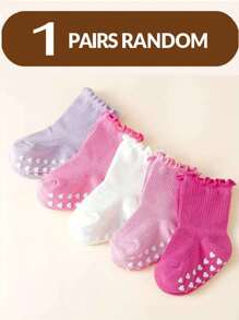 5双/包 宽松荷叶边袖口女婴袜子，0-5岁 - 彩色 - 查看 14