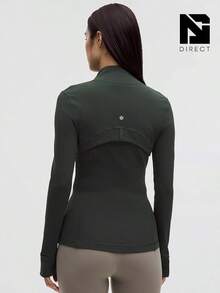 Lululemon Define Jacket Nulu Women's Lightweight, Full Zip Running Track Jacket-For Yoga Gym Running-Sweat-Wicking-Yoga-All Seasons Sport-Spring/Summer-Autumn/Winter-Mother's Day Gifts-Father's Day Gift - Rainforest Green - 查看 3