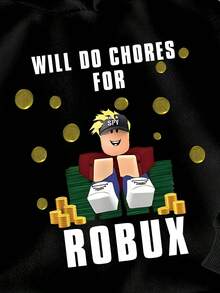 男童休闲日常字母卡通图案保暖卫衣 - 黑色 - 查看 4