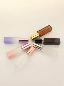 3pcs/6pcs/12pcs/18pcs 10ml Square Glass Refillable Makeup Toner Perfume Small Sample Transparent Fine Mist Spray Bottle, Black/Amber, With Funnel Atomizer, Rose Gold/Purple/Pink