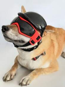 Pet Helmet And UV Protection Goggles Set - Anti-Wind Pet Hat And Pet Sunglasses Combo, Dog Cat Motorcycle Outdoor Helmet Hat Glasses Accessories - Multicolor - View 5