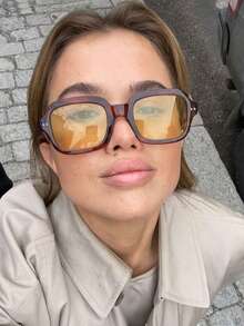 2 件方形时尚眼镜，复古、个性化、多功能男女时尚眼镜，适合日常佩戴、街头摄影、度假旅行、夏季海滩配饰矩形色调