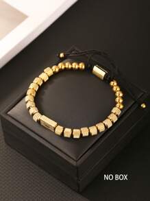 1 pieza Brazalete de joyería para inoxidable con cuentas de piña de lujo y corona de moda