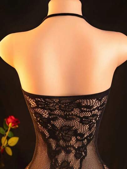 [Sensual Lingerie] Verleidelijke Zwart Kanten 1pc Lingerie Bodystocking High Elasticity, No Padding, Wash Only Intimate Occasions view 4