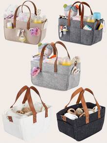 1pc Baby Nursery Storage Basket - Diaper Caddy Organizer, Stroller Hanging Bag, Nursery Essentials Organizer, Suitable For Diaper Station, Newborn Necessities, Baby Shower Gifts And Registry For Boys Or Girls - Multicolor - View 1