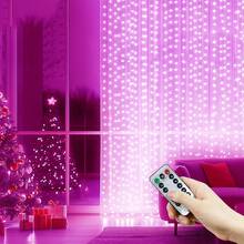 1 件 3x1m/3x2m/3x3m USB 供电窗帘仙女灯串，无需电池，用于婚礼背景、派对墙面装饰，适合圣诞节、感恩节、复活节、万圣节、家居照明，暖白/彩色，8 种模式，节日、情人节、卧室、浪漫求婚、生日、新年、母亲节、斋月装饰，室内/室外使用