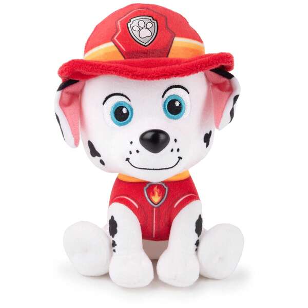 Spin Master GUND Officiel PAW Patrol MARSHALL en uniforme d'officier signature Peluche, Jouet en peluche pour les âges 1 et plus, 6" (les styles peuvent varier)