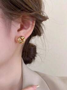 1 Pair Of Simple Flowing Braided Design Earrings, Fashionable And Versatile, Suitable For Girls To Wear, Suitable For Festivals And Daily Wear