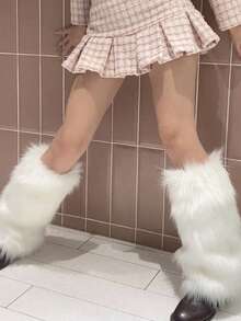 Women's Faux Fur Leg Warmer,Winter Furry Long Boot Cuffs Cover - Multicolor - View 6