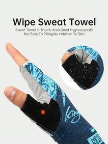 Kingdom 户外运动防滑钓鱼手套冰莱卡面料透气骑行自行车自行车露营徒步露指手套 - 彩色 - 查看 7