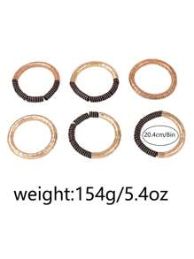 Punk Style Metal Multi-Tube Layered Necklace & Bracelet Set, Women Fashion Jewelry