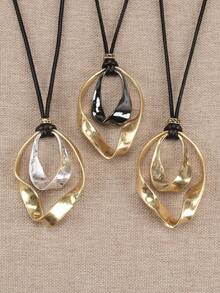 1pc Vintage Zinc Alloy Circle Charm Necklace For Men For Daily Decoration