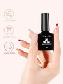 TOMICCA 7瓶8毫升浅粉色、浅绿色、红色凝胶指甲油+底油+封层套装，长效刷头凝胶指甲油套装，长效可卸UV/LED灯，适合初学者在家DIY，专业美甲沙龙或作为礼物赠送。 - 彩色 - 查看 3