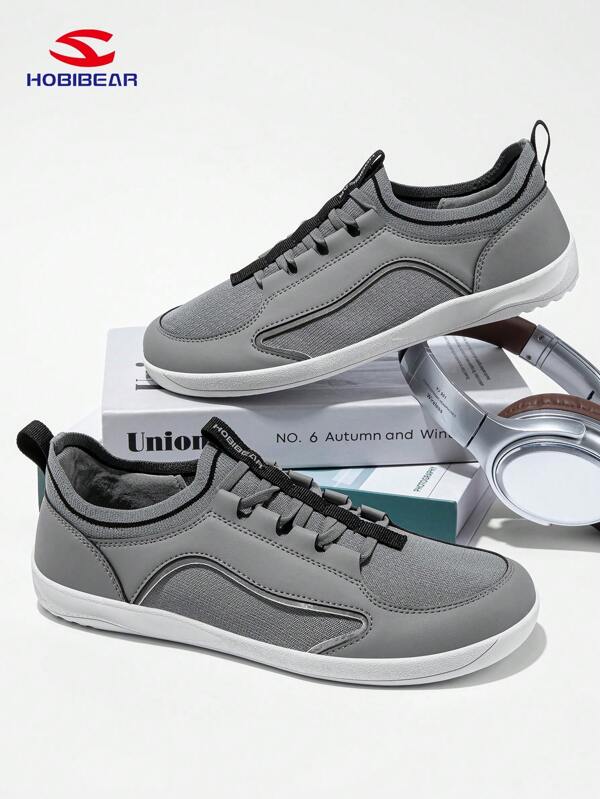HOBIBEAR Herren Barfußschuhe mit breiter Zehenbox, bequeme atmungsaktive Slip-On Lässig Sneaker mit weicher Sohle