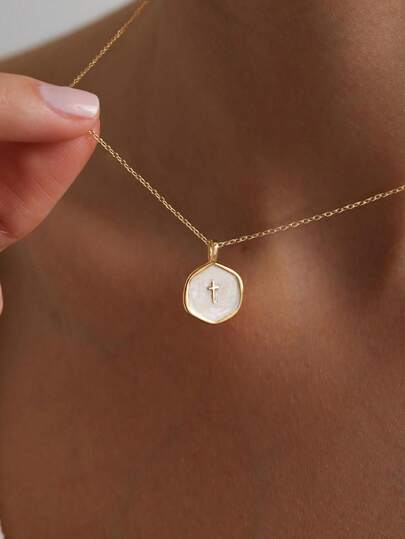 Recomendación de regalo para el Día de la Madre y San Valentín: Collar de cruz para mujer de talla pequeña, colgante de cruz delicado chapado en oro/plata de 14K, gargantilla de cruz pequeña y linda, joyería religiosa minimalista, regalo encantador, regalo cristiano, adecuado para mujeres y adolescentes, se puede usar durante todo el año, también adecuado para Navidad