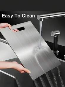 3 件/不锈钢切菜板，双面，耐用，易清洁，金属，适用于肉类、蔬菜、水果