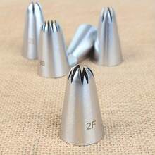 5-Piece Best Choice For Baking! 5-Piece Cake Decorating Nozzle Set, 430 Stainless Steel With PP Bag, Seamless Welding And Sanding Process, Not Easy To Rust, Efficient Adaptation To The High-Frequency Use Needs Of Cake Shops And Milk Tea Shops! - 銀色 - 查看 2