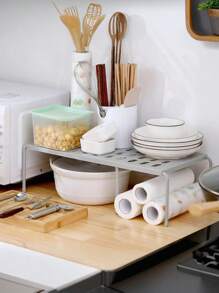 1 pieza de organizador de armario, tubos de metal frescos y con estilo, organizador de armario extensible y ajustable, sin necesidad de taladrar, almacenamiento de dormitorio, almacenamiento doméstico, divisores de armario de varios niveles sin taladrar, divisores de armario, divisores de armario de varios tipos, estantes flotantes sin necesidad de taladrar, divisores de compartimentos de armario, accesorios de almacenamiento y organización de dormitorio y cocina