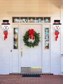 Snowman Christmas Porch Lampshade, Christmas Outdoor Decoration Holiday Lampshade, Suitable For Porch Lights, Garage Lights, Large Lamps, Christmas Outdoor Decoration Holiday Lampshade, Suitable For Porch Lights, Garage Lights, Large Lamps Installation. - Multicolor - View 5
