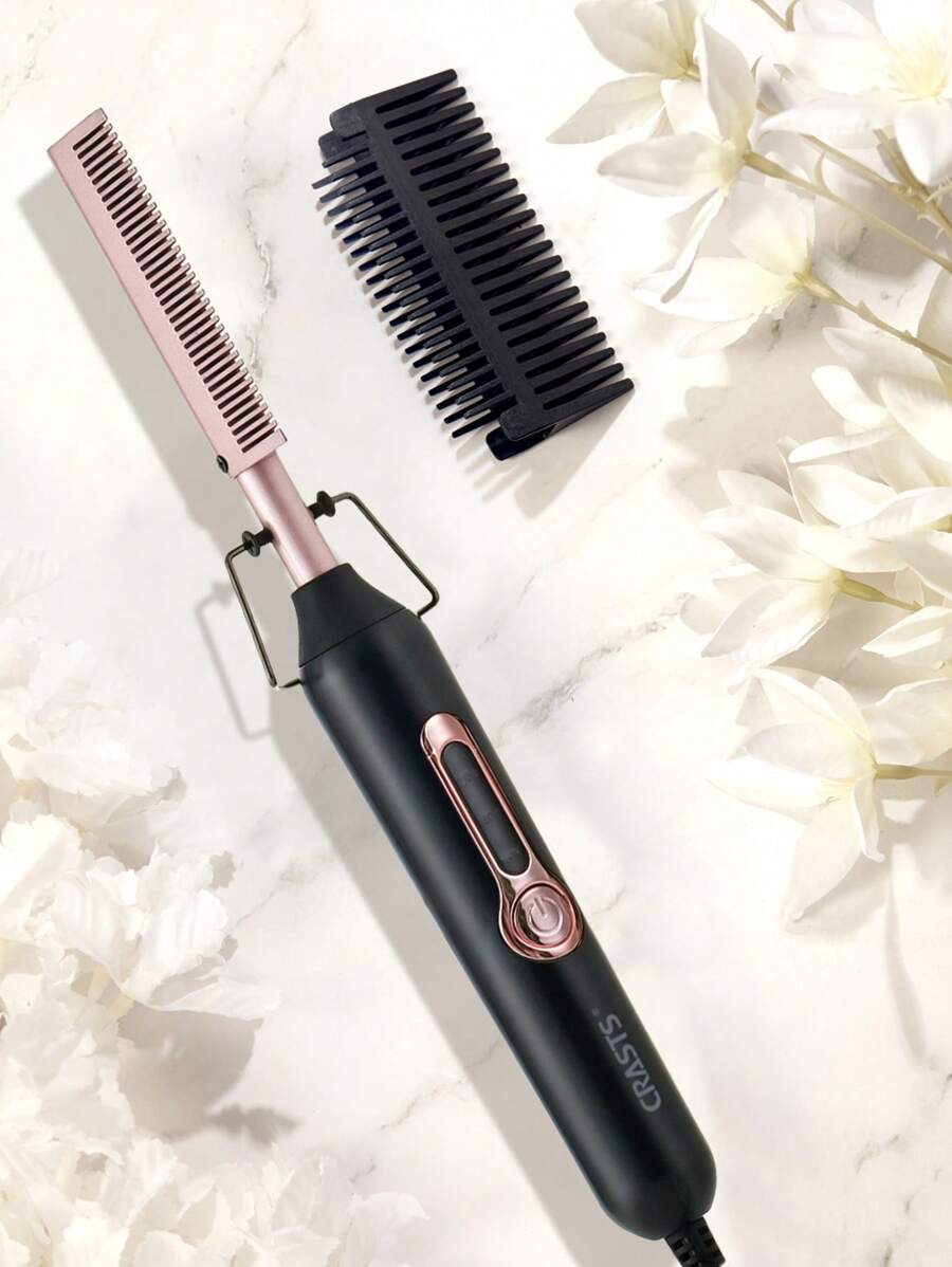 CRASTS CRASTS Electric Hair Straightener Brush, Copper Ionic Hair Comb, Dry & Wet Use, Household Hair Styling Tool