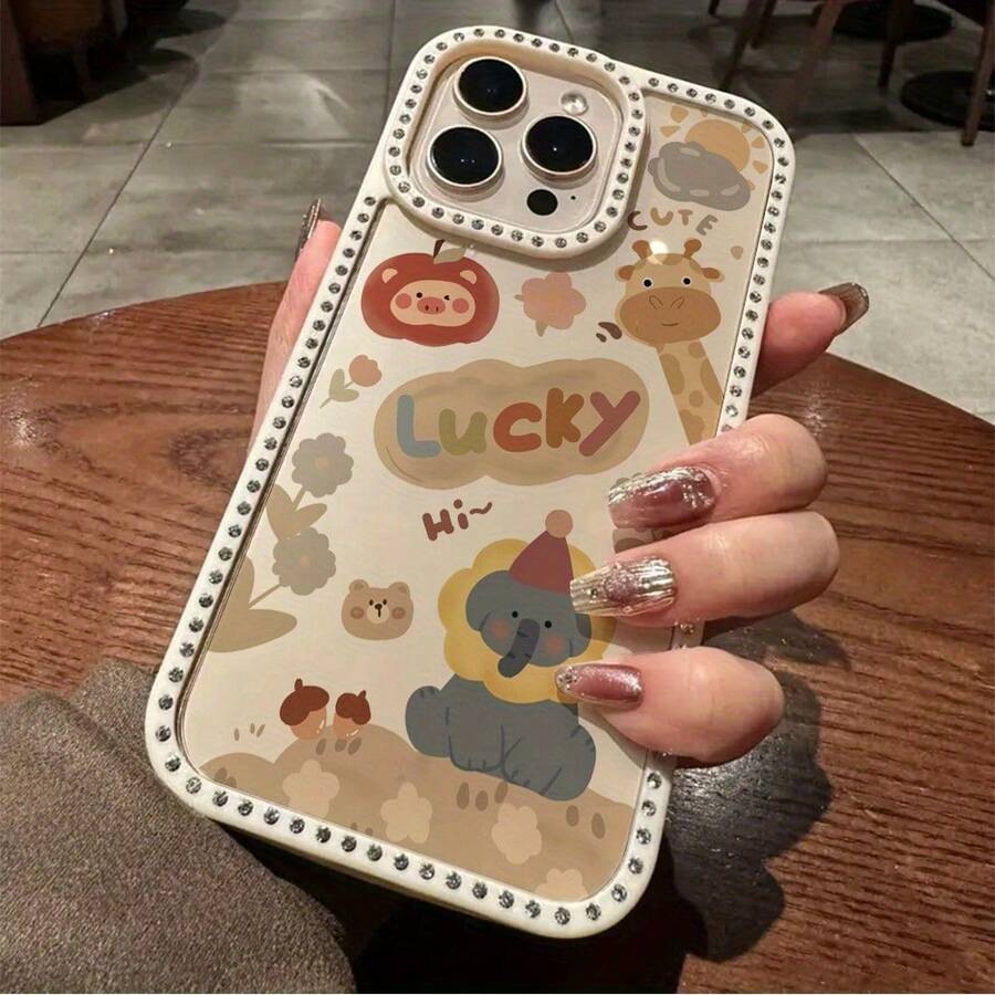 Funda para teléfono 1PC Teléfono Bling de Doble Cara, Parte Trasera Dura Suave a Prueba de Golpes, Multicapa, TPU + PC, Compatible con 16/15/14/13/12/11 Pro/Plus - Blanco - Ver 1