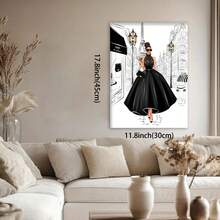 Framed Poster Master Fashion Poster - Lady In Black Print - Paris Designer -  Gift For Her & Fashionista - Luxury Haute Couture Decor For Bedroom Or Girls Room - 框架 - 查看 2