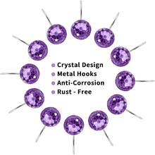 MitoVilla Purple Shower Curtain Hooks Rings, Metal Shower Hooks Shower Curtain Liner, Purple Rust Proof Shower Rings Curtain Accessories And Bathroom Shower Rod, 12 Pack Bathroom Set - Grey - View 10
