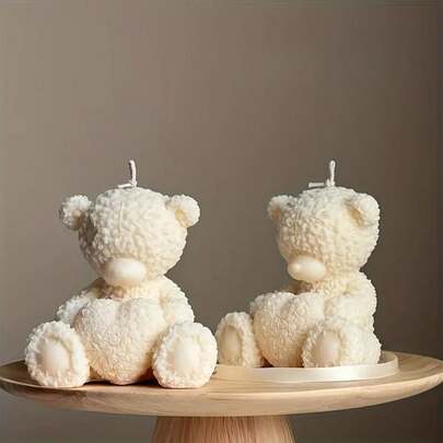 1pc Hug Heart Bear Silicone Mold Mould - DIY Hug Heart Rose Teddy Bear Candle Mould For Aromatherapy Gypsum Candle Resin Statue Making - Beautiful Home Decor Gift Ideas, Handicraft Gift