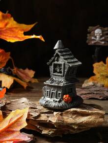 1pc Halloween Decor Black Cat Witch Ghost House Home Desktop Decoration, Resin Figurines, Suitable For Indoor Home Holiday Atmosphere, Outdoor Park Party Decorations Home Decor Room Decor - Multicolor - View 8