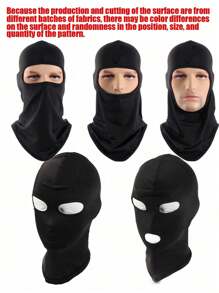 1 pièce Cagoule noire respirante avec ouvertures pour les yeux et la bouche - pour le jeu de rôle, masque couvrant tout le visage avec capuche, ajustement confortable avec bande élastique
