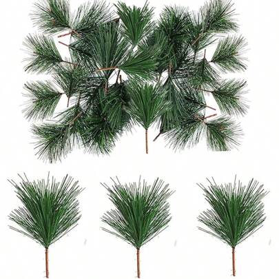 24/30/50pcs Simulated Pine Needle Branches - Perfect For DIY Christmas Wreaths, Flower Arrangements, Holiday Decoration Crafts, Flower Arrangements, And Holiday Decorations | High Quality, Diverse Styles,Fake Plants Home Decor Christmas Decorations Room Decor