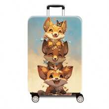 1件动物叠叠系列印花图案，加厚旅行箱保护套，加厚旅行箱配件，适用于商务、出差、度假、旅行、行李托运、返校，为您的旅行箱增添色彩。适用于20-28英寸旅行箱。学校用品包，学校用品 - 彩色 - 查看 21