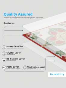 1pc 设计风格独特：将圣诞元素与瓷砖图案巧妙融合。常见的圣诞元素包括雪花、圣诞树、驯鹿、铃铛、姜饼人、圣诞袜、冬青叶等，并与几何瓷砖的线条巧妙结合。 - 彩色 - 查看 3