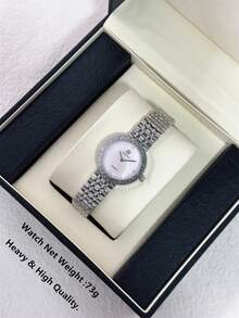 PABLO RAEZ 1pc Lady Watch Pink Jewelry Accessories Women Wristwatch Vintage Charming Original Brand New Fashion AAA Stainless Steel Bracelets Chain Luxury Silver Color Non Tarnish Party Girls Casual CD Dress Watch Metal Steel Heavy Strap 50M Water Resistant Simple Casual Clock Female Elegant Rhinestone Quartz Watch - one-size - View 6