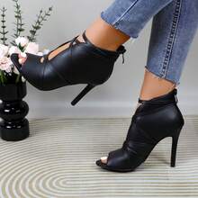 FRAN WILLOR Womens Ballroom Dance Boots Latin Salsa Professional Dance Heels Party Ankle Booties - màu đen - Xem 1