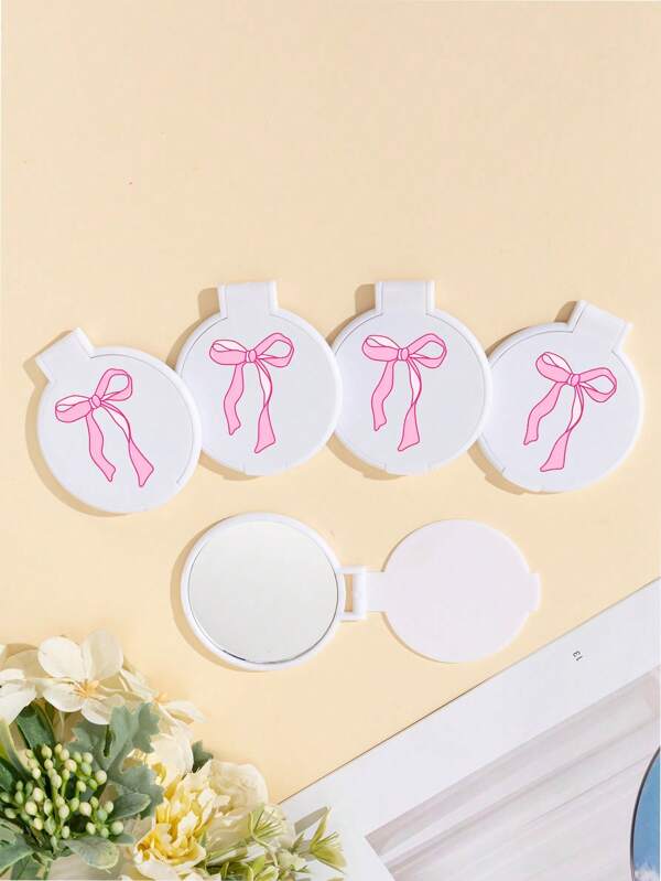 1pc/5pcs/10pcs Foldable Compact Makeup Mirrors, Portable For Purse, Travel Essential Pocket Mirrors, Cute For Students Dorm