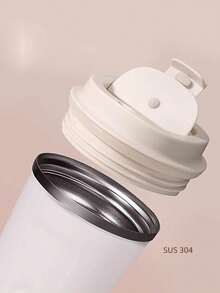 1 pieza Taza de diseño Taza de viaje aislada de acero inoxidable, Taza de café de acero inoxidable 304 de alta gama refinado con pajita, Botella de agua portátil - Multicolor - Ver 8